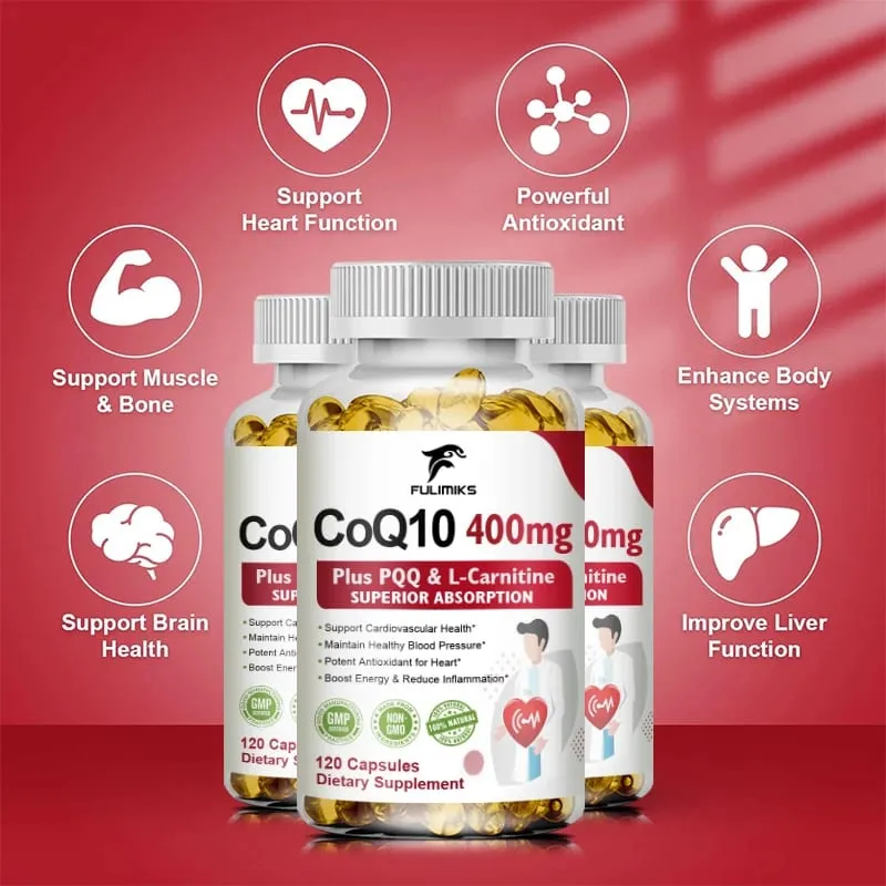 Acquista 2 Ricevi 2 gratis! Capsule di CoQ10 Ubichinolo da 400 mg Assorbimento superiore per la salute del cuore Energia cellulare e difesa antiossidante — image 2