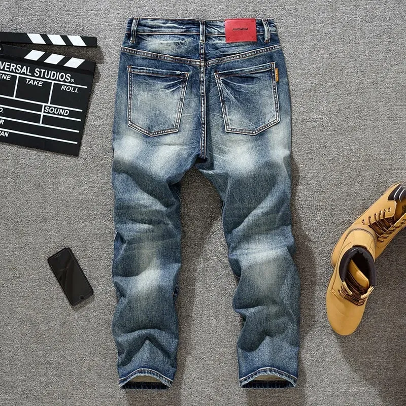Spring/Summer Retro Trendy Brand American Jeans Men's Versatile Harlan Slimming Heavy Weight High Street Trendy Denim Pants