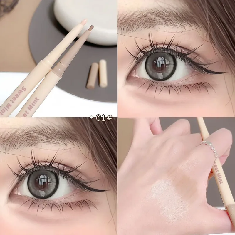 Double-end Under-eye Highlighter Pen Eyeliner Pencil Matte Nude Highlight Bronzer 2 in 1 Shadow Pen Brightening Eye Makeup