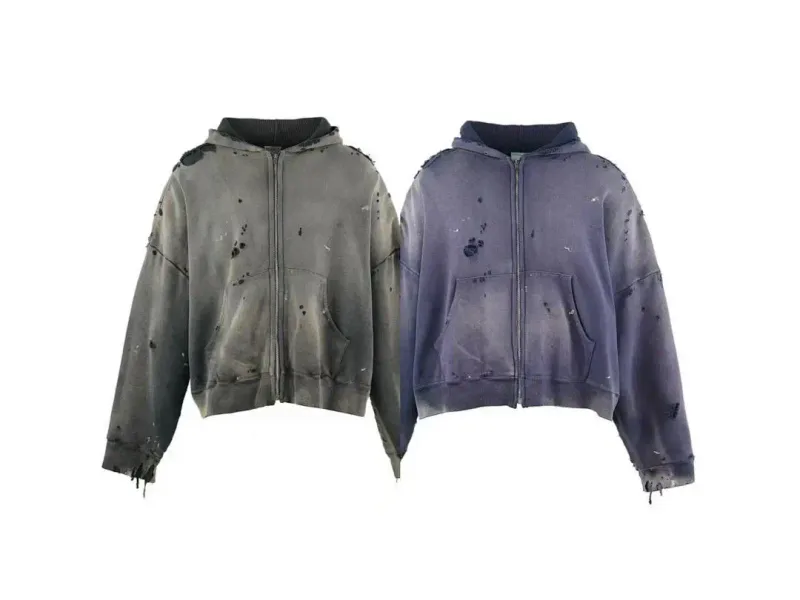 24FW SAINT Vintage Angel Printed Distressed Women Men Hooded Sweatshirt Hoodies Oversized Men Casual Cotton Pullover Hoodie — image 35