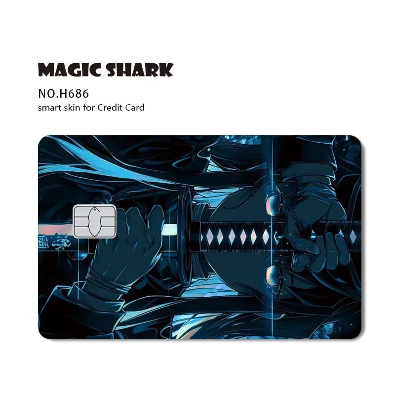 Magic Shark 2026 New Hot Demon Slayers Anime Shinny Holographic Laser Skin Cover Sticker Film for Debit Credit Bank Card
