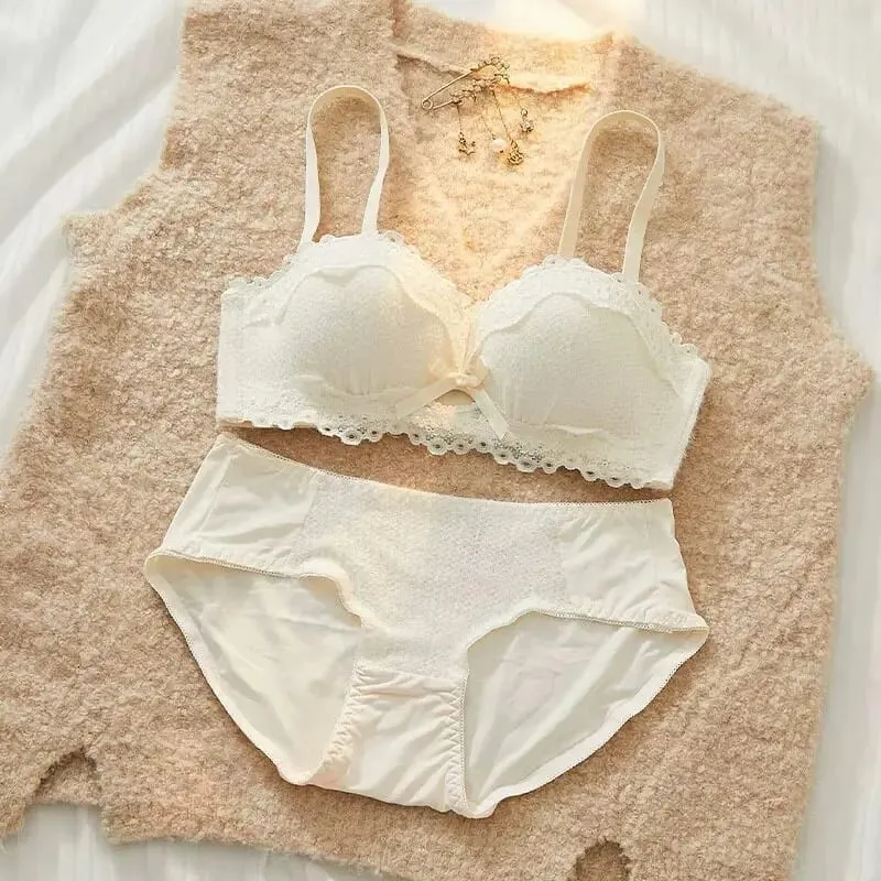 Lace Sexy Lingerie Set Push Up Thick Padded Small Breast Enhance Shaping Half Cup Bra Concealed Brief Intimates Underwear — image 8