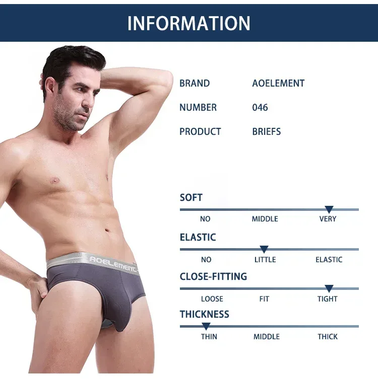 1pc Modal capsule lift U convex men's underwear bullet separate ice silk capsule pouch briefs — image 12