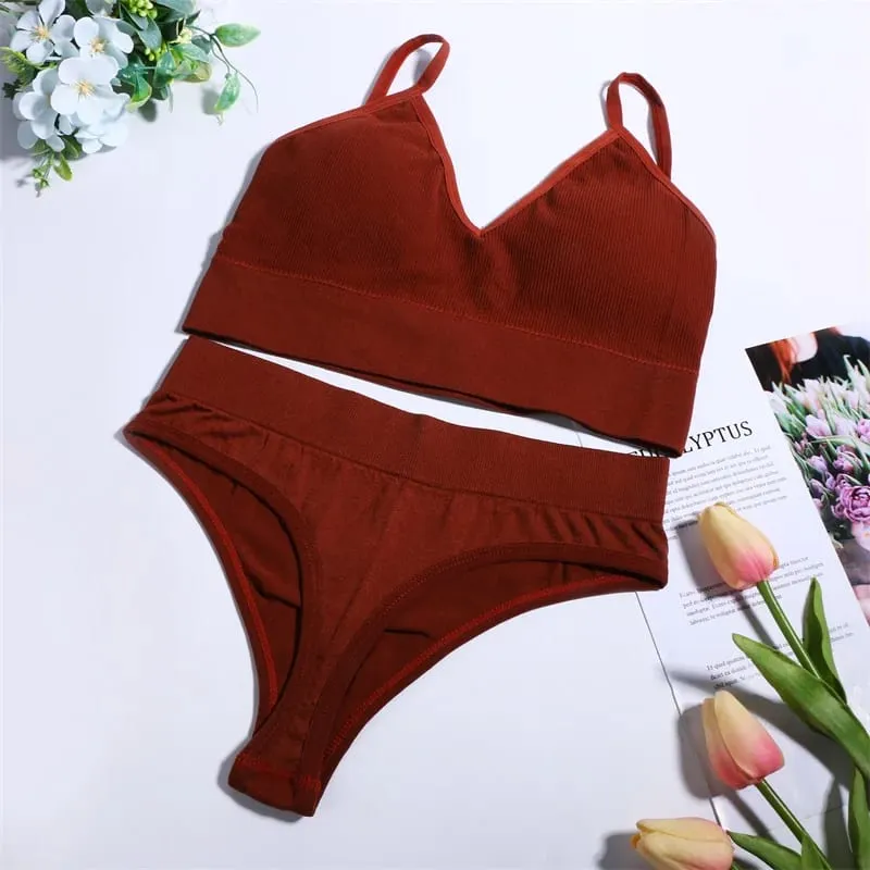 Lingerie Intimo da donnaReggiseno sportivo sexyReggiseno senza cucitureSet vita bassa TracePerizoma sportivo Reggiseno a due pezzi Abbigliamento donna Set corti — image 13