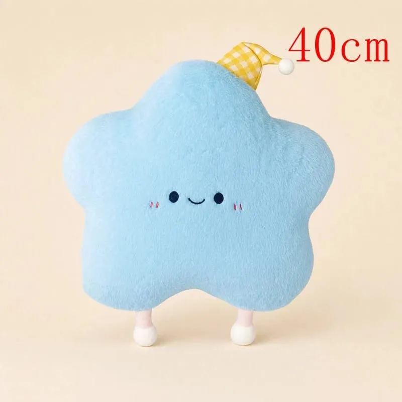40-60Cm Bantal Mewah Bintang Lucu dengan Topi Tidur Bantal Boneka Bintang Lucu Bantal Sofa Berbulu Lembut Bantal Lempar Kamar Tidur Anak Perempuan Dekorasi Rumah — image 12