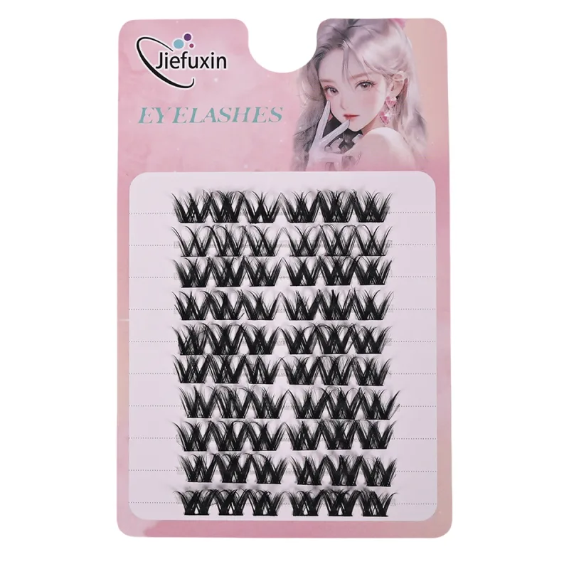 Tapered Thick Fox Eye Manga Cluster Lashes Jiefuxin Large Capacity Tray DIY Segmented Individual Self-Graft Lash Extensions — image 20