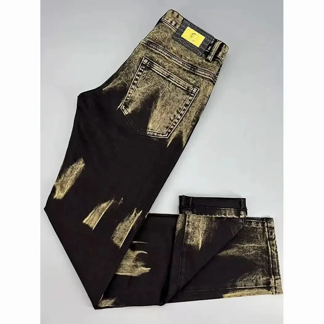 High-quality American Retro Men Jeans 2026 autumn new micro-elastic popular wear-resistant wash slim straight pants