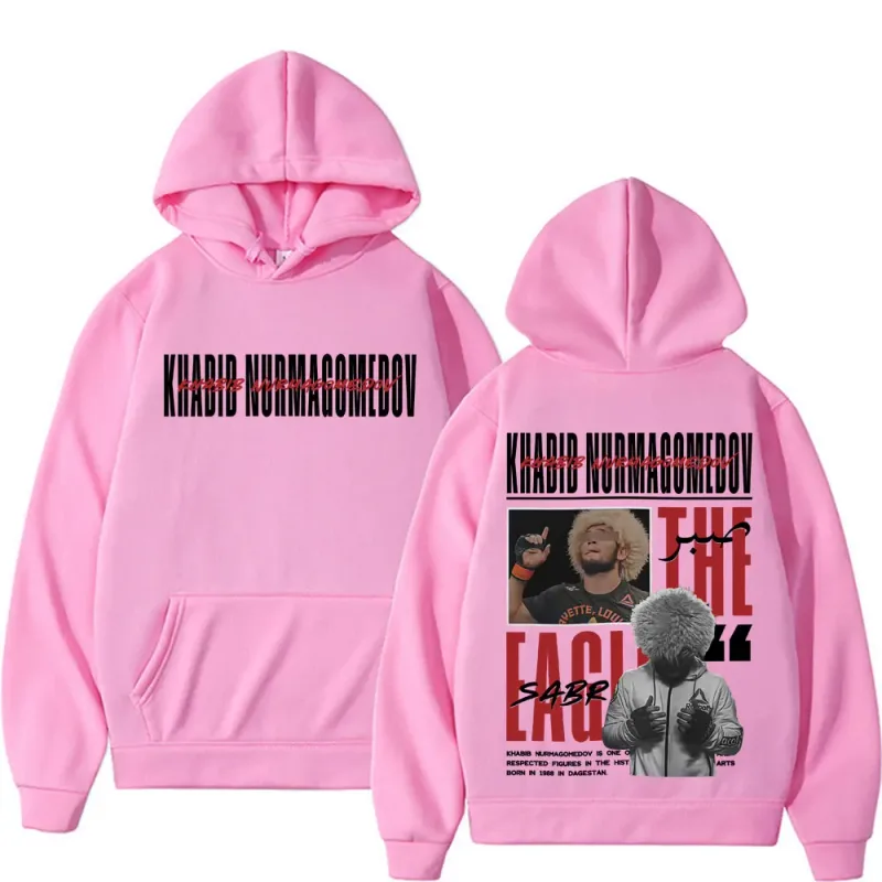 Khabib Nurmagomedov THE EAGLE Retro Hoodies Men Women Fashion Gothic Long Sleeve Pullovers Casual High Quality Hooded Sweatshirt