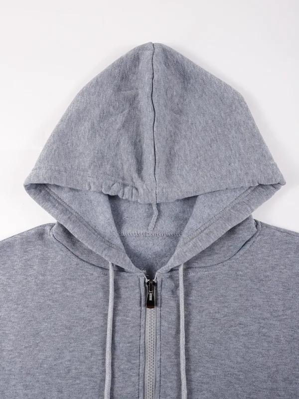 M-3XL 남성 맞춤형 맞춤형 DIY 인쇄 캐주얼 패션 지퍼 업 후드 루즈 청소년 코트 기본 캠퍼스 스포츠웨어 스트리트 포켓 탑 — image 4