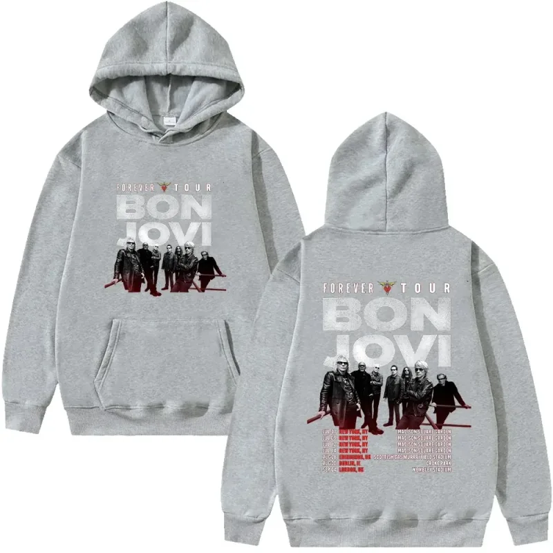 Bon Jovi Band Hoodies Bon Jovi Forever Tour Graphic Hoody Men Women Oversized Y2k Pullovers Fleece Warm Female Male Hoody Coats — image 18
