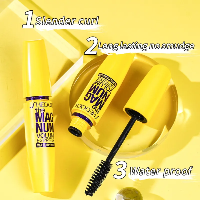 Gele Mascara Waterproof Verlenging Curling Volumizing Natuurlijke langdurige veegvaste oogmake-up Cosmetica — image 5