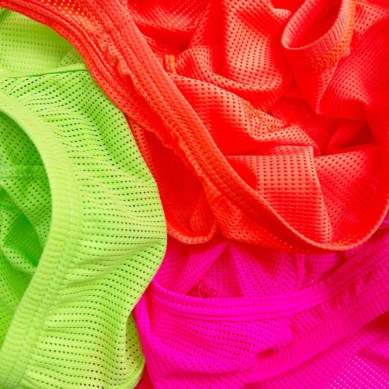 1PCS Men Neon Mesh Bikini Briefs Solid Color Elastic Waistband Multi Color Low Rise U Convex Pouch Breathable Quick Dry BS839