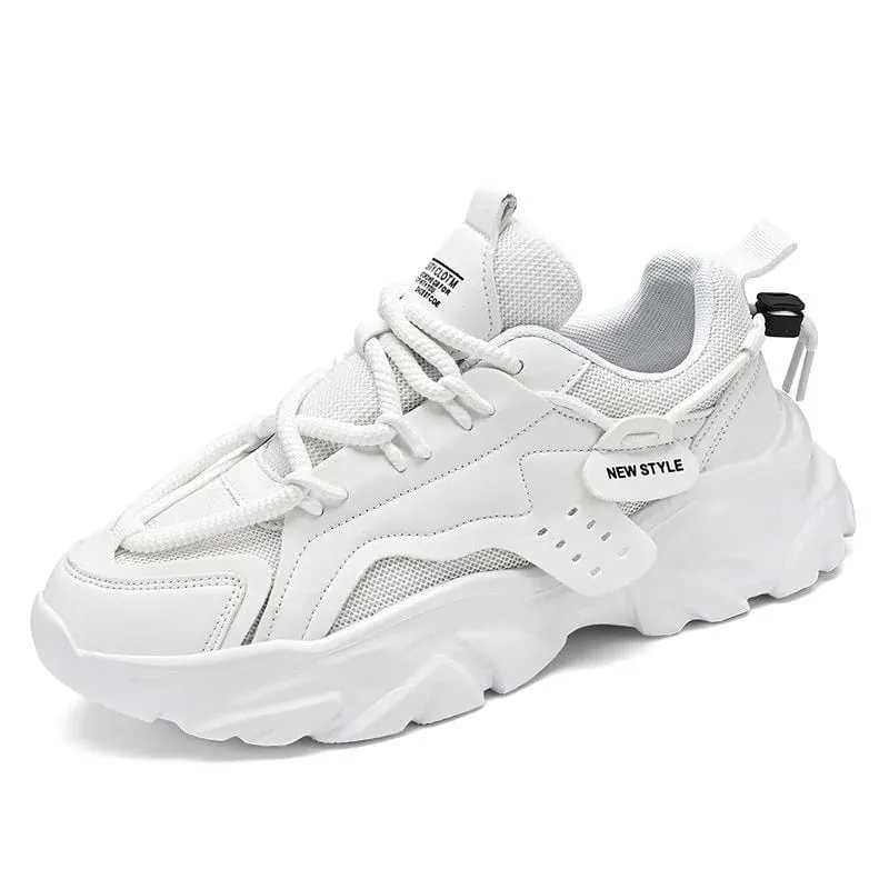 2026 Men's Casual Sneakers Summer Autumn Fashion Outdoor Luxury Lace Up Round Toe Breathable Non Slip height Increasing Shoes — image 3