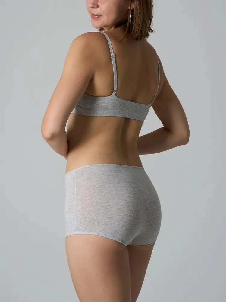 Cotton Underwire-Free Bralette and Boyshort Set – Unpadded Ribbed Knit Lingerie Two-Piece Set — image 4