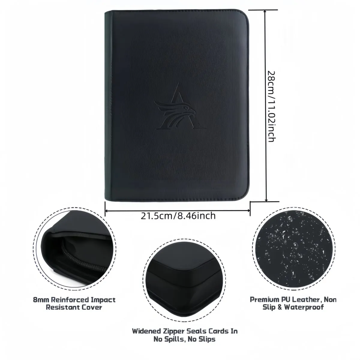 TopLoader 4-Pocket Card Binder (160 Cards) – Black/ Industrial-strength storage for TCG & sports cards. Collector's dream — image 2