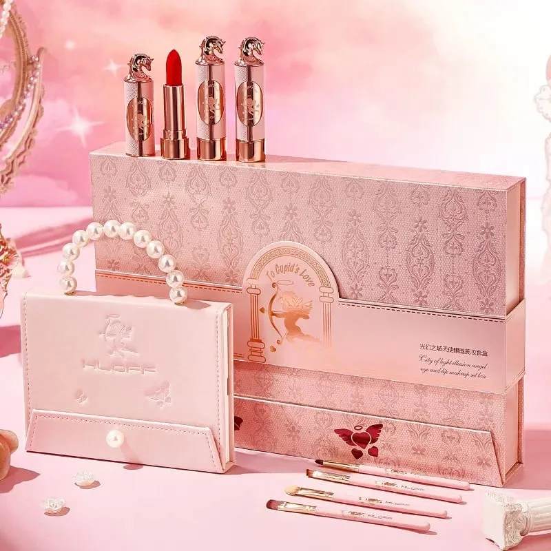 ชุดของขวัญแต่งหน้า – พาเลทอายแชโดว์และลิปสติกชุดความงามเต็มหน้า ของขวัญวันวาเลนไทน์ที่สมบูรณ์แบบสำหรับแฟนและภรรยา