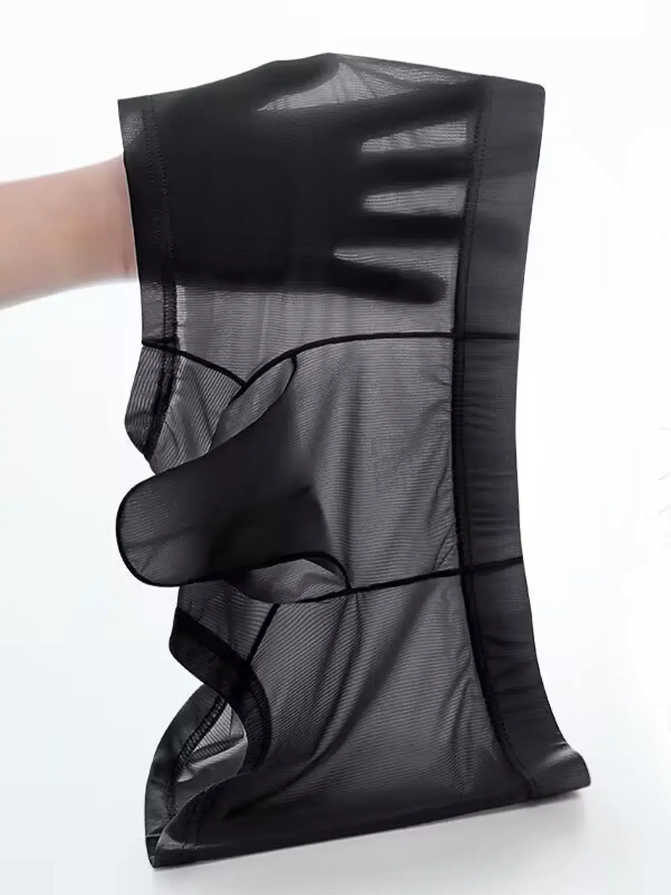 Genomskinliga boxerbyxor Herr Sexiga underkläder Ultratunna kalsonger Se Through Ice Sidenbyxor Släta glansiga underkläder — image 6