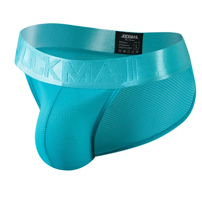 Jockmail Mans Underwear Gay Brief Nylon Mesh Sexy Low Waist Ropa Interior Hombre Letter Embroidery Sissy Panties Male Lingerie — image 43