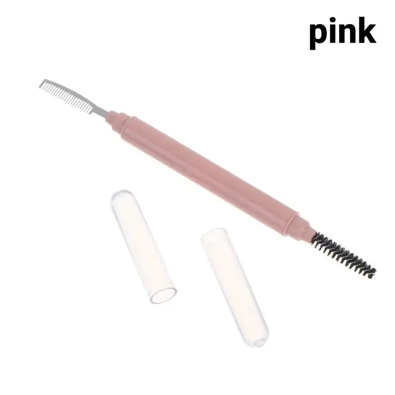 (N) 1Pc Eyebrow Make Up Brushes Dual Ended Brow Comb Makeup Brush Stainless Steel Eye Lashes Roller Eyelashes White Beauty Tool