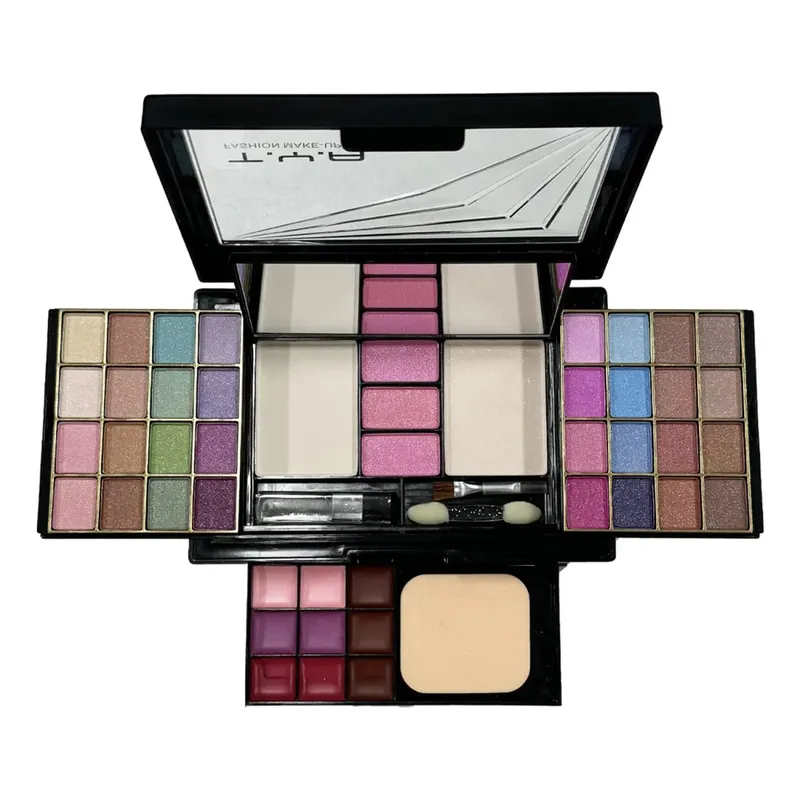 Kit Rias Set Lengkap untuk Wanita Multifungsi Semua Dalam Satu Kotak Baru 46 Warna Lipstik Wajah Eye Shadow Kuas Alis Palet Rias