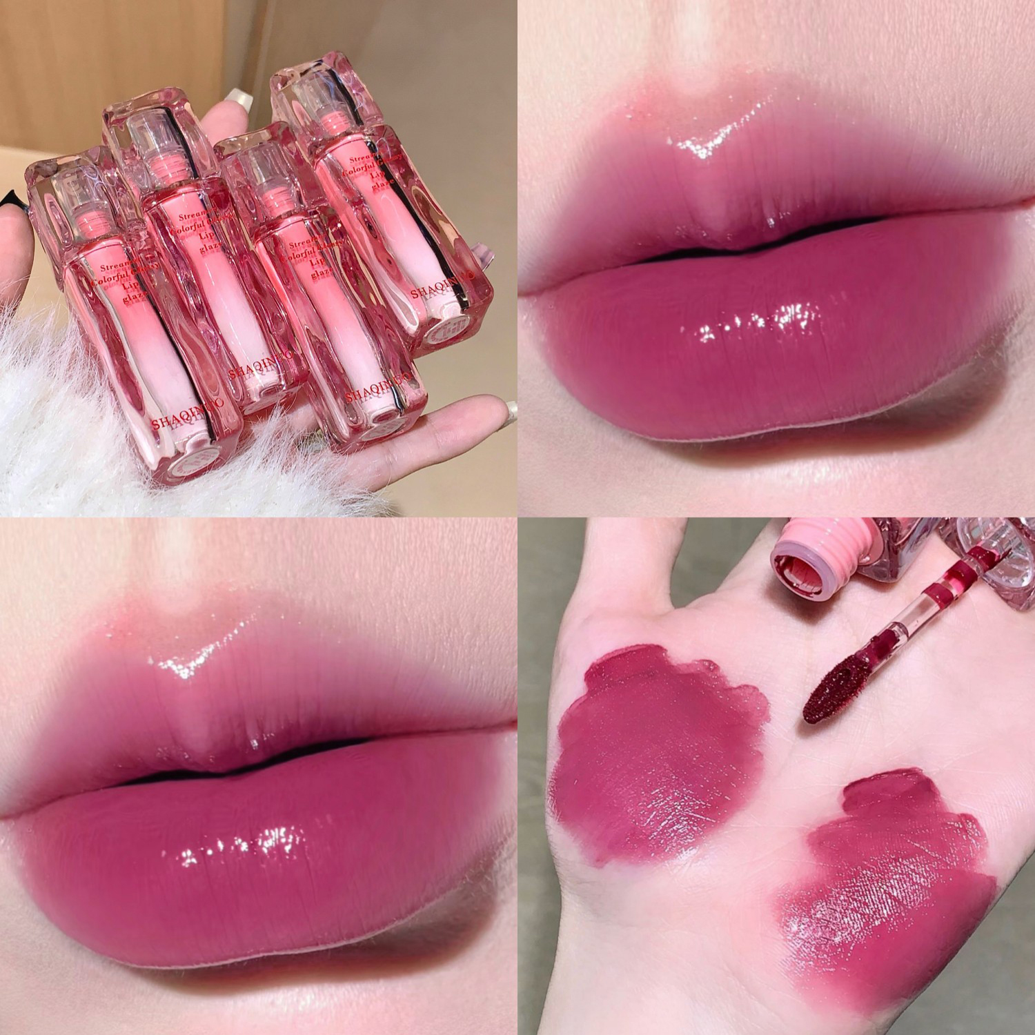 Water Gloss Lip Glaze Cermin Melembapkan Gemuk Tidak Melekat Cawan Jeli Gincu Cecair Lutsinar Tahan Lama Warna Minyak Mekap Bibir