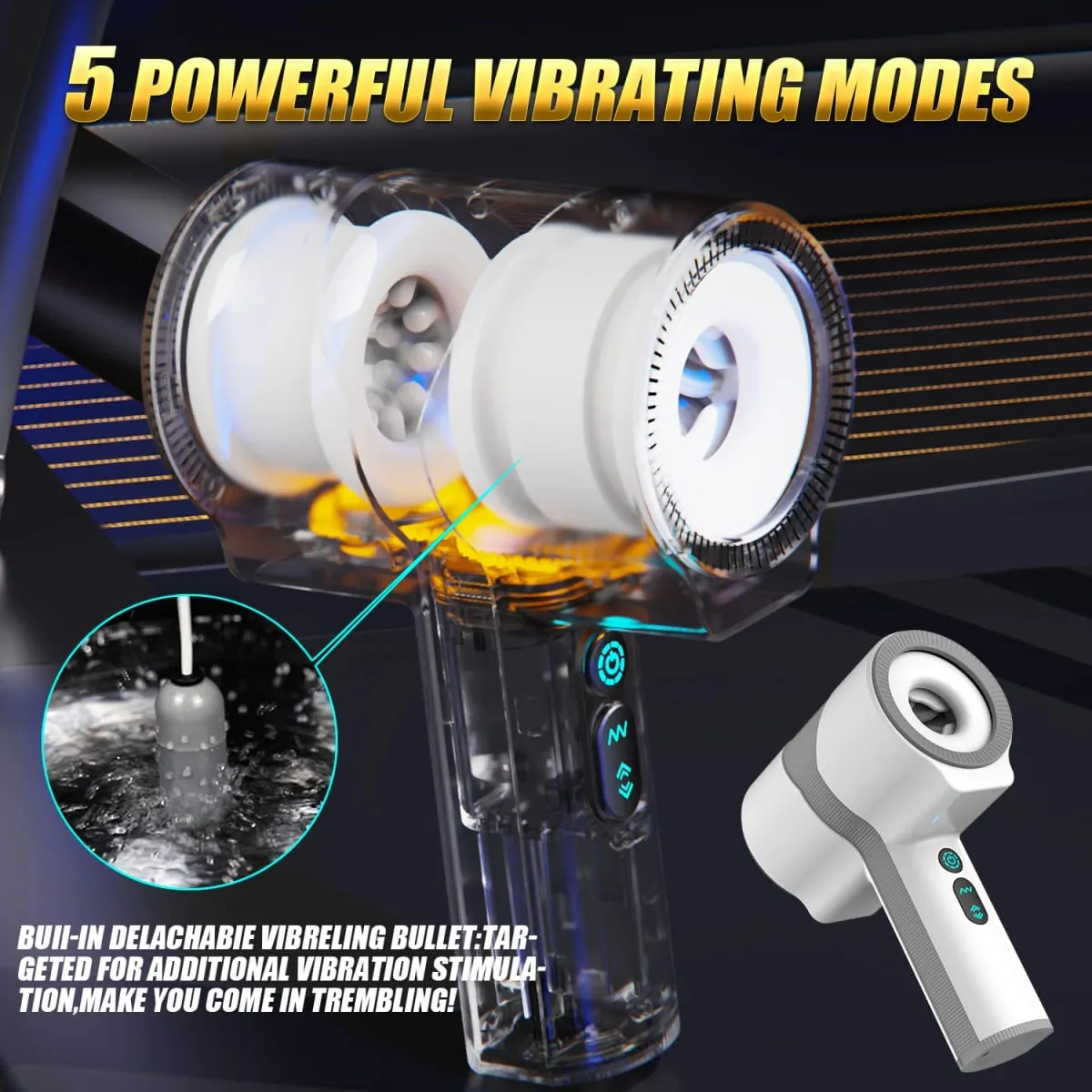 Copo masturbador masculino automático com 5*5*7 impulso rotativo vibratório silencioso mãos livres bolso buceta Stroker 3D brinquedos sexuais para mim