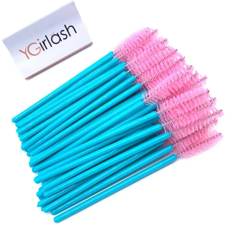 YGirlash 50ks Lash Swans Crystal Aplikátor řas Jednorázové diamantové držadlo Nylonové kartáčky na řasenky Kosmetické nástroje — image 20