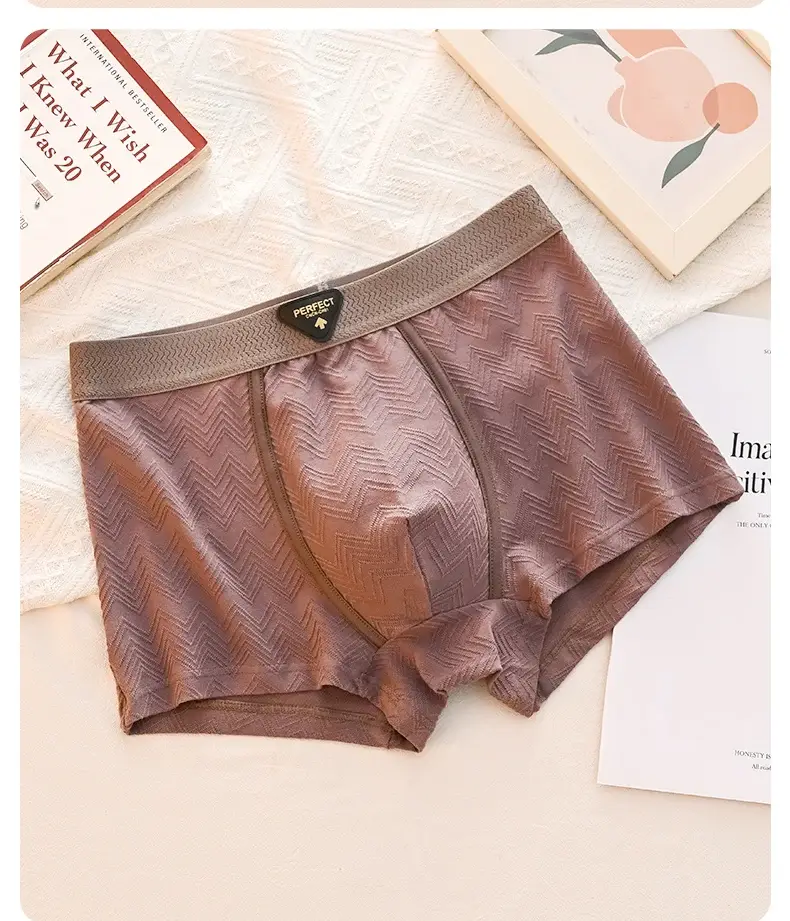 1 Pack Men's Mid-Waist Underwear - Breathable Moisture-Wicking & Antibacterial Cotton Jacquard Boxer Shorts — image 15