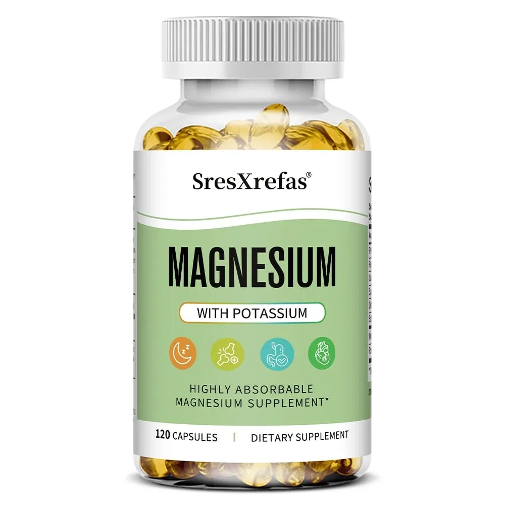 Magnesium Potassium Capsules for Beauty Sleep Quality Reduces Fatigue Headaches Cardiovascular Heart & Immune Health — image 2