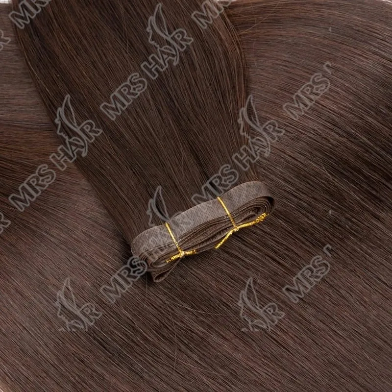 Invisible Long Flat PU Weft Bundles Human Hair Injected Seamless PU Skin Weft Hair Extension No Glue Tape On Hair Bundle 12"-22"