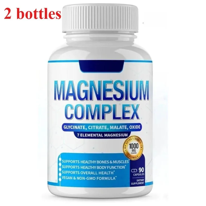 90 Pieces Magnesium Complex Capsule Contain 7 Ingredient – Glycinate Citrate and Malate Etc 1000mg Health Nutrition Support