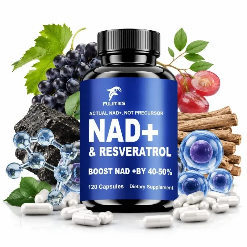 Fulimiks NAD+ Resveratrol Capsules with TMG & Vitamin B Enhance Vitality Skin Health Focus Antioxidant Immune for Adults — image 2