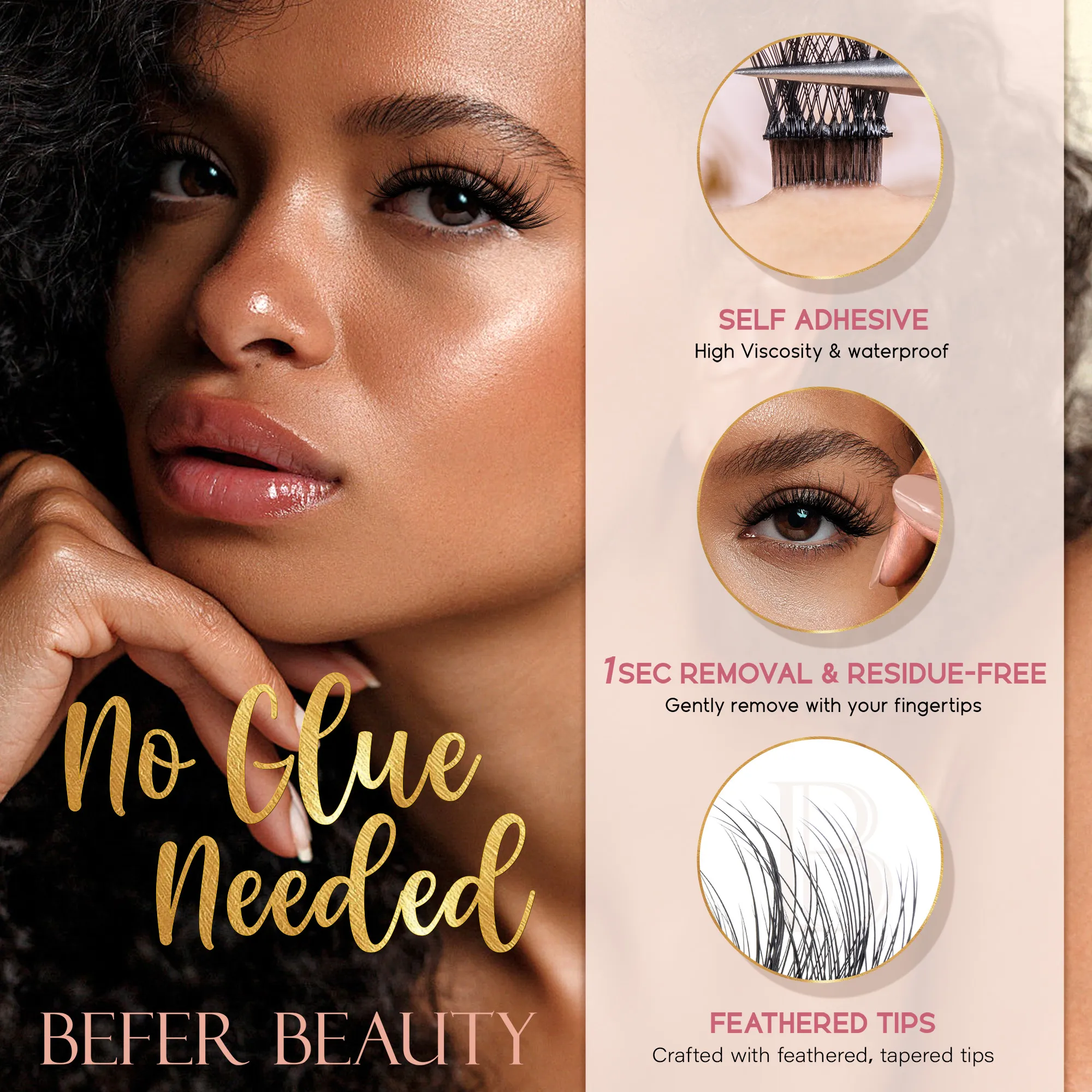Befer Self-Adhesive Lash Clusters No-Glue Manga Eyelashes 120 Pcs Clusters Lashes Natural Makeup Fluffy False Eyelashes Supplier — image 5