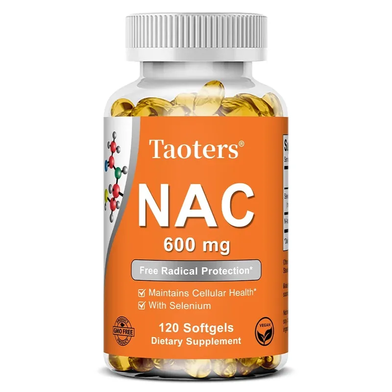 NAC N-Acetyl Cysteine Capsules Immune Respiratory Health Antioxidant Supplements Non-GMO Gluten-Free