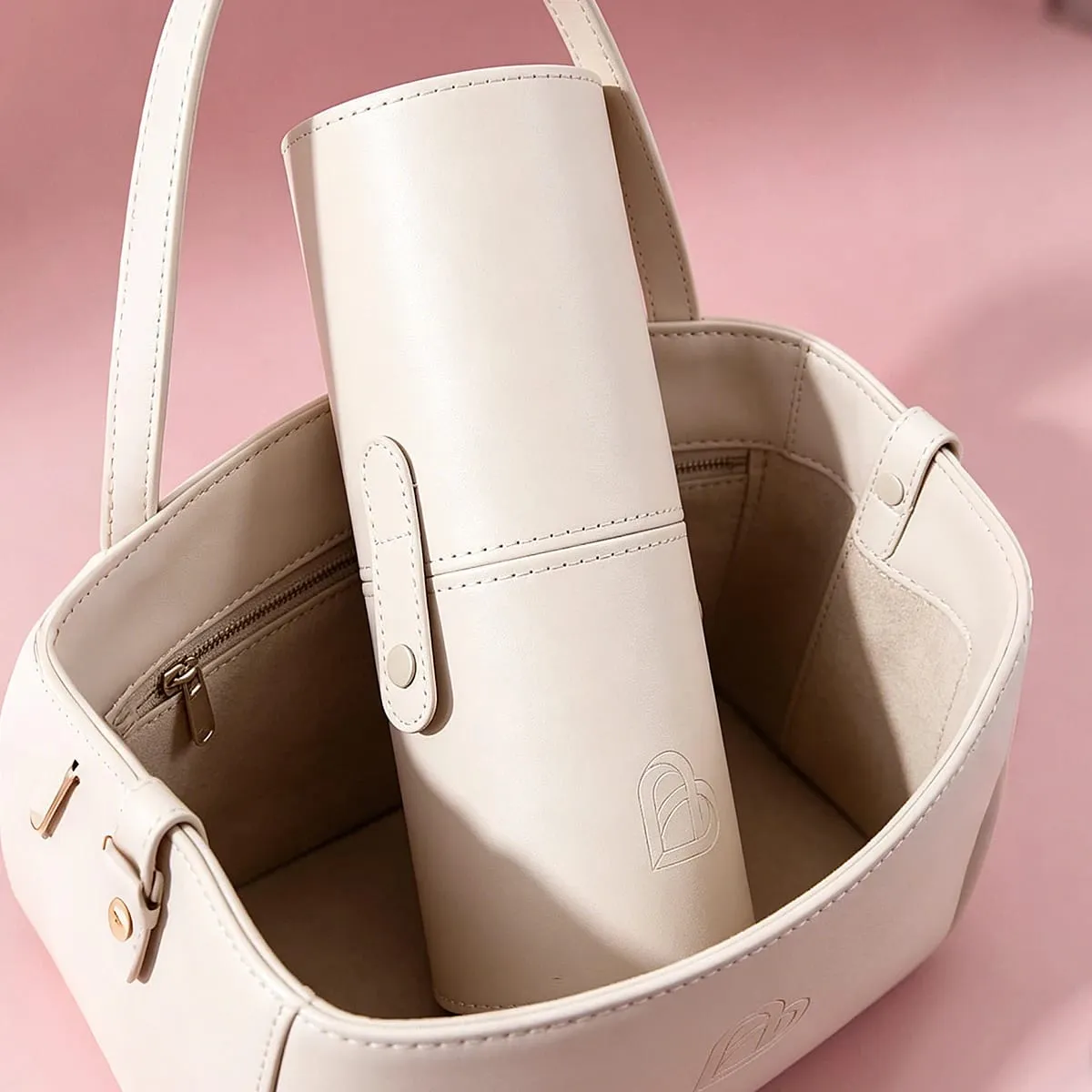 1PC Cylindrical Makeup Brush Holder PU Leather Cosmetic Storage Box Waterproof Dustproof Portable Makeup Brushes Organizer Trave