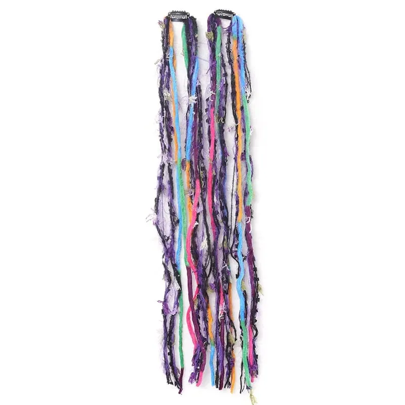Clip In Dreadlock Hair Extensions Bohemian Frayed Wispy Thin Synthetic Boho Braids For Women Daily Rave Party Hairstyle — image 13