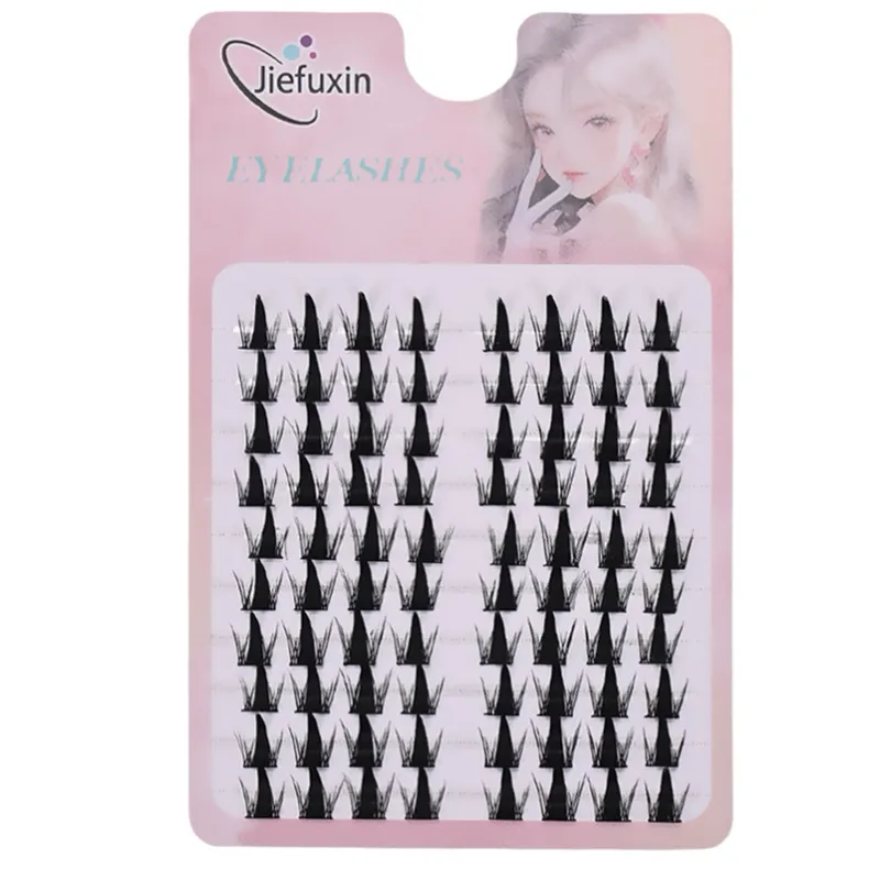 Tapered Thick Fox Eye Manga Cluster Lashes Jiefuxin Large Capacity Tray DIY Segmented Individual Self-Graft Lash Extensions — image 16