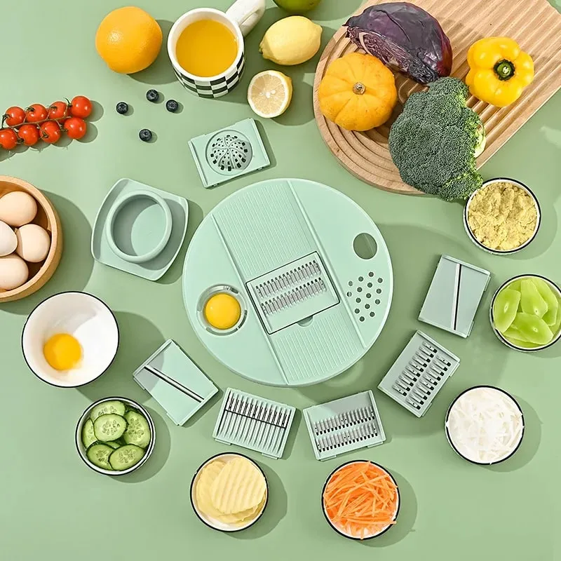 Multi-Functional Vegetable Salad Dehydrator Vegetable Cutter Household Cucumber and Potato Slices Drain Basket Fruit Drain Water — image 3