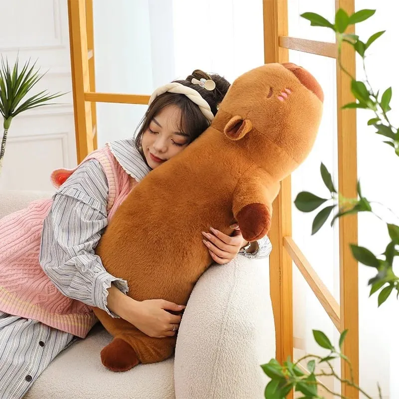 Kawaii كابيبارا وسائد فخمة طويلة الجسم دمية محشوة ناعمة على شكل حيوان دمية لطيف محبوب وسادة ل أريكة سرير النوم قيلولة ديكور المنزل — image 2