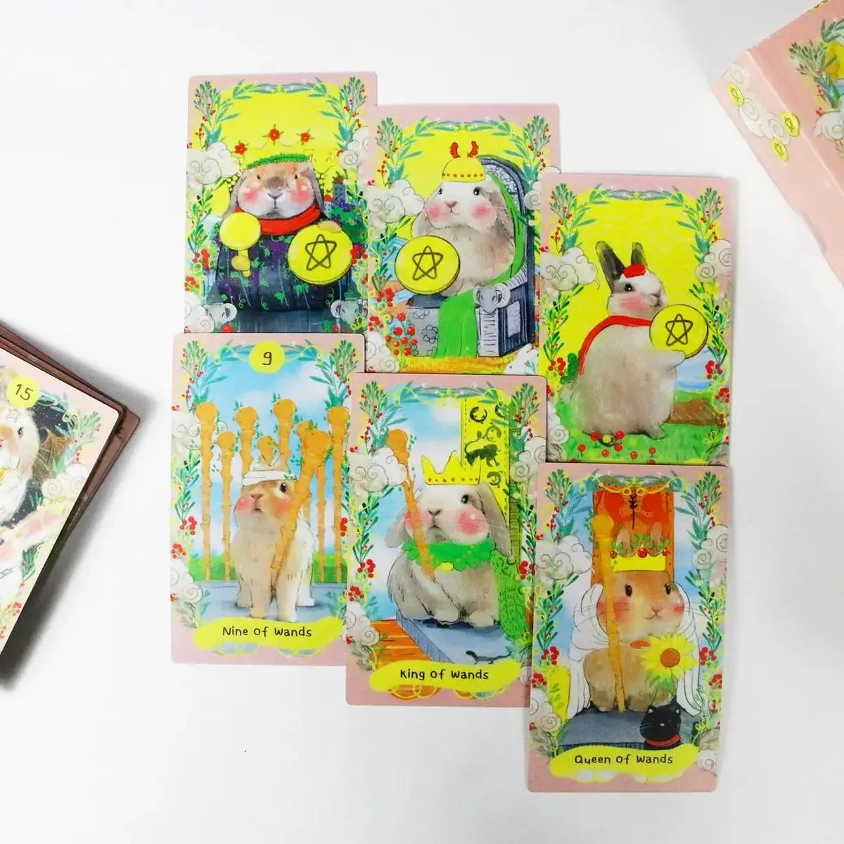 Chubby Bunny Tarot 12*7cm A 78-card Deck Featuring Cute Bunnies 2.75 X 4.75'' Packaging Rigid Box