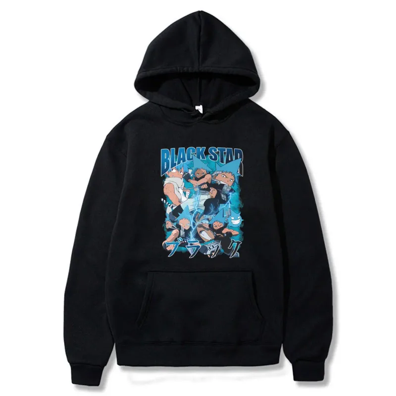 Anime Soul Eater Black Star Graphic Print Men Women Funny Clothes Fashion Oversized Hoodies Winter Casual Long Sleeve Streetwear — image 10