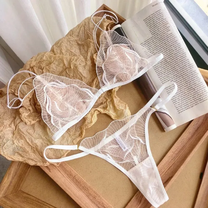 Summer Lightweight French Front Button Bra Set Thin Breathable Beauty Back Lingerie Casual Daily Women Underwear 32-38 — image 1