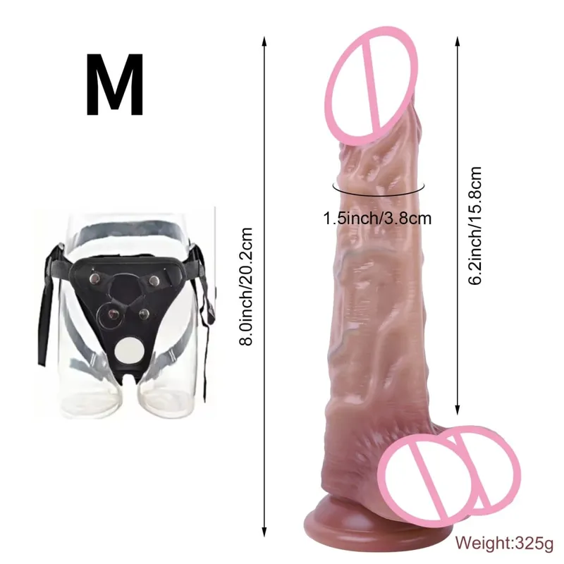 Wearable Strapon Penis for Women Super Long Huge Silicone Dildo Anal Plug Vaginal Adult Standard Size Strap Sex Toys for Wome18n
