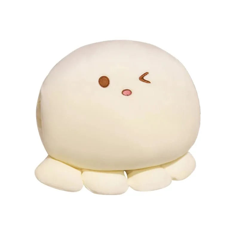 35cm Soft Octopus Plush Pillow Stuffed Ball Shape Aquatic Animal Warm Hands na may mga Butas Warmer Cute Face Plushie Back Support — image 5