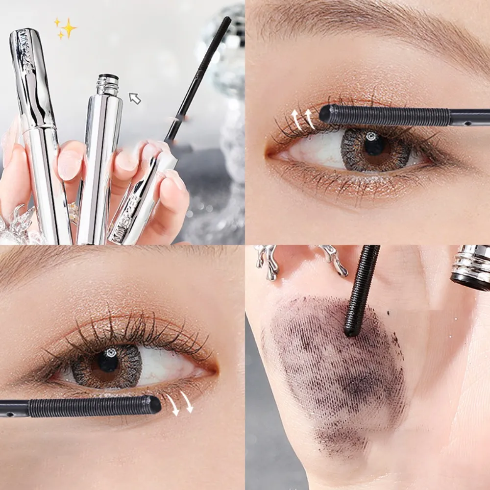 Steel Tube Mascara-Special Spiral Brush Vattentät Långvarig Silk Fiber Mascara håller varje ögonfrans böjd under lång tid Makeup