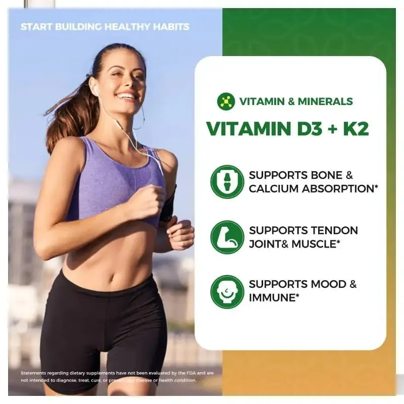 Mulittea Vitamin K2+D3 60ml Drops with Vitamin E & Omega 3 Dietary Supplements Muscle Recovery & Nutrient Absorption — image 2