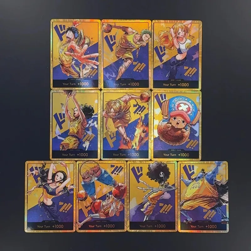 One Piece OPCG English Golden Holographic 3D Textured DON card Straw Hat Crew x Lakers DON card Anime Collectible Cards