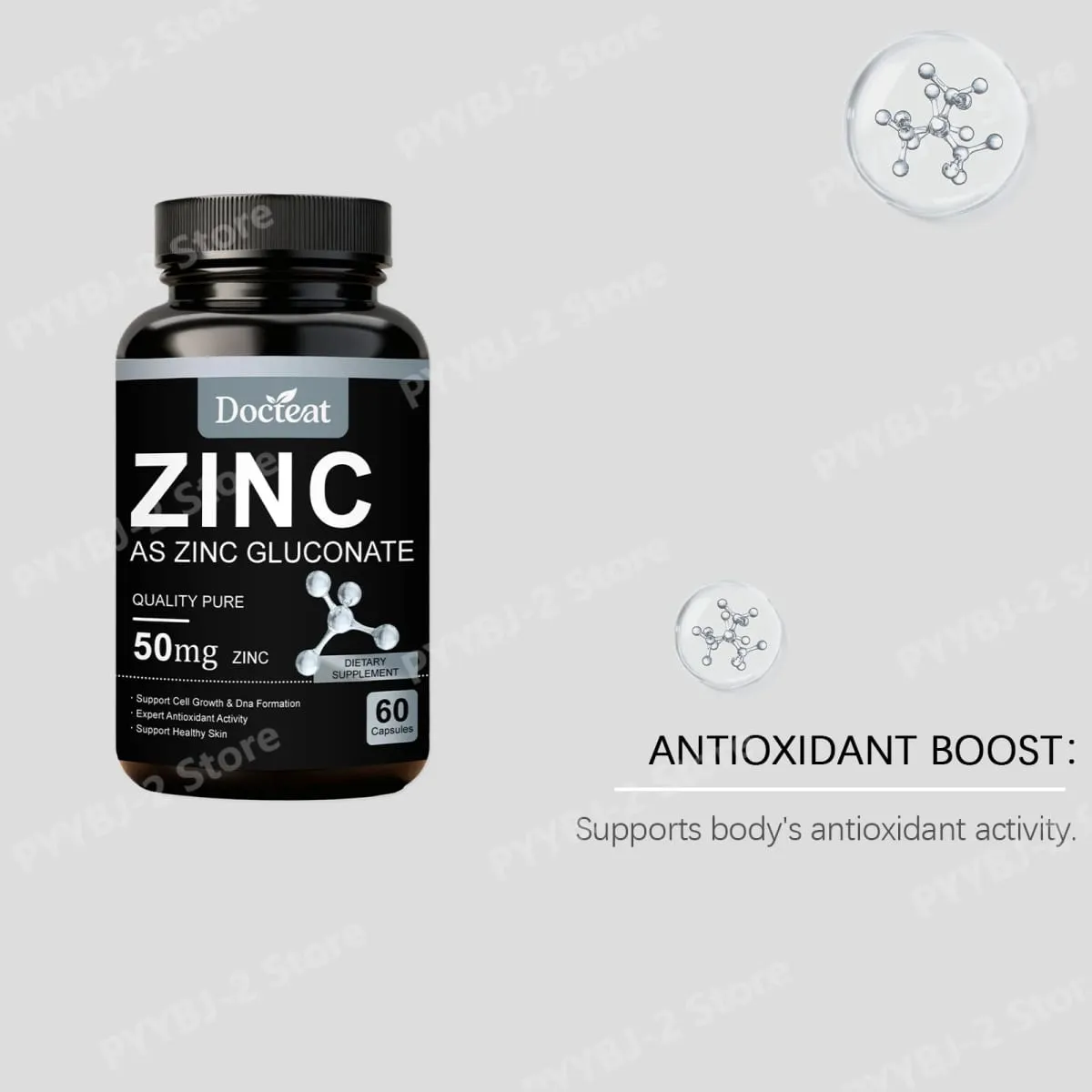 Zinc Gluconate Capsules 60 Count 50 Mg Zinc Per Serving Immune Support Cellular Health Daily Zinc Nutrition — image 4