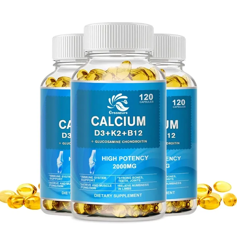Calcium Vitamin D3 Plus with B12 K2 - High Potency Food Based Immune - Support Bone Health & Mood Balance Supplement