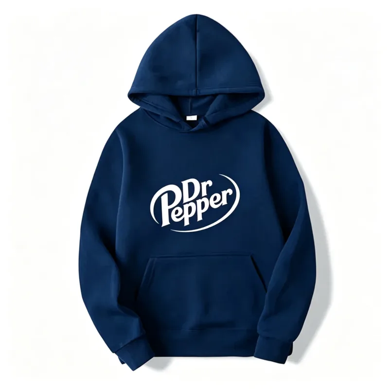 2026 Autumn Warm Dr Pepper Letter Printed Hoodies Street Men Fashion Fleece Sweatshirts Casual Unisex Pullover Tops Fashion Tre — image 5